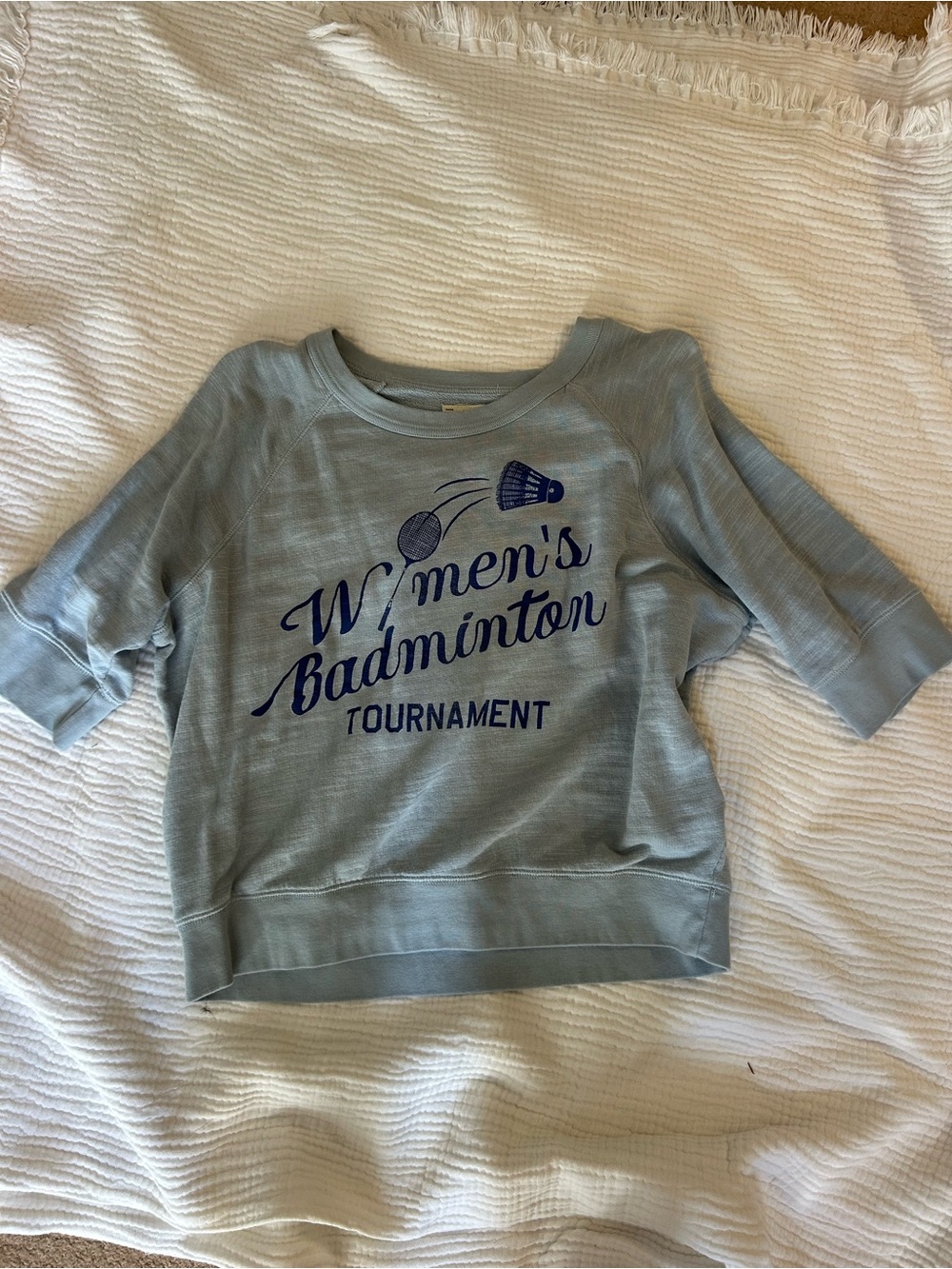J. Crew Light Blue Women's Badminton Graphic Sweatshirt
